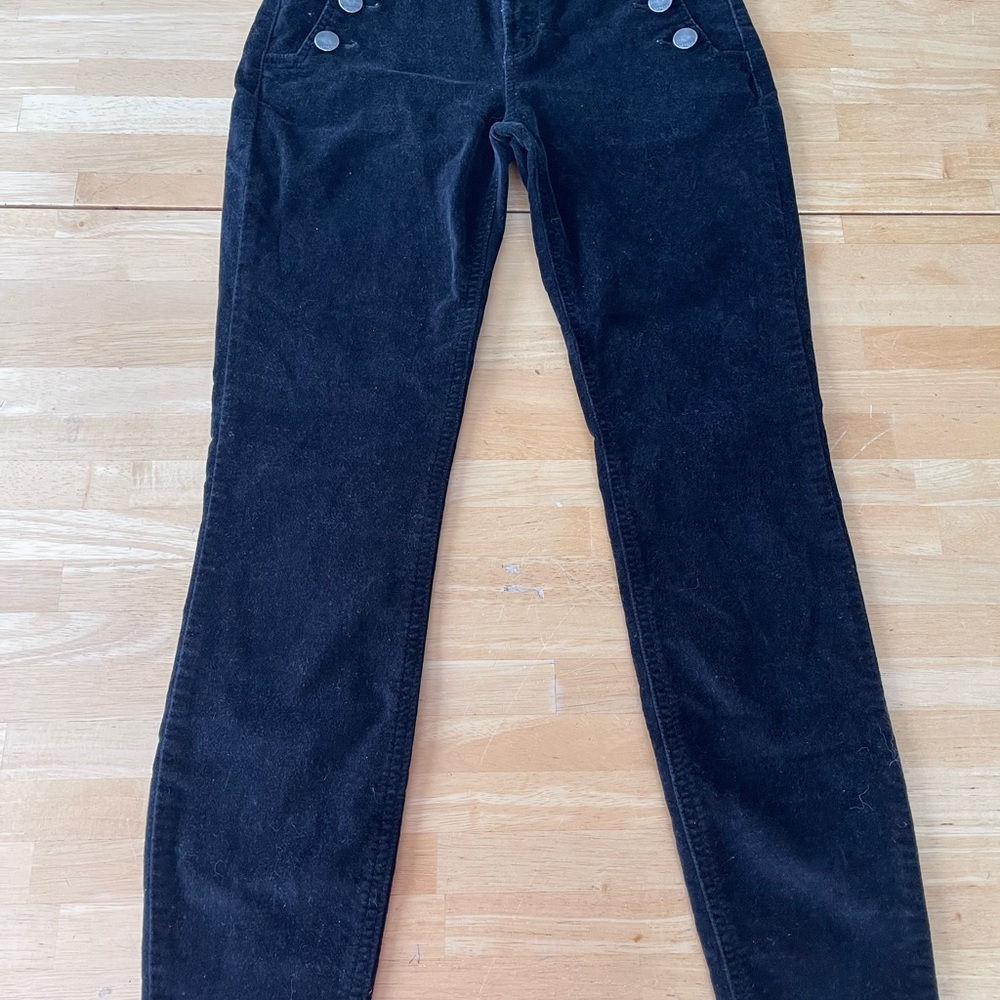 Express Black Velour Sailor Steampunk Whimsigoth Pants Ankle Legging 0